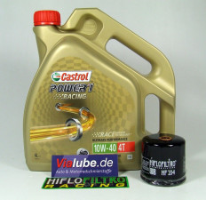 Service Kit Wartung Ölwechsel Castrol Power1 Racing 10W-40 4T HF204 passend für Honda