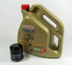 Service Kit Wartung Ölwechsel Castrol Power1 4T 10W-40 HF303 passend für Kawasaki