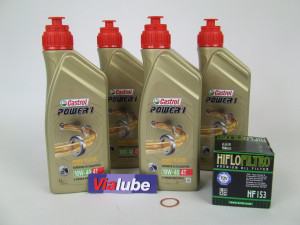 Service Wartung Ölwechsel Kit Castrol Power1 4T 10W-40 HF153 passend für Ducati