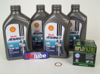 Service Wartung Ölwechsel Kit Castrol Power1 4T 15W-50 HF153 passend für Ducati